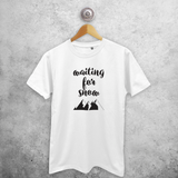 Adult shirt with short sleeves, with ‘Waiting for snow’ print by KMLeon.