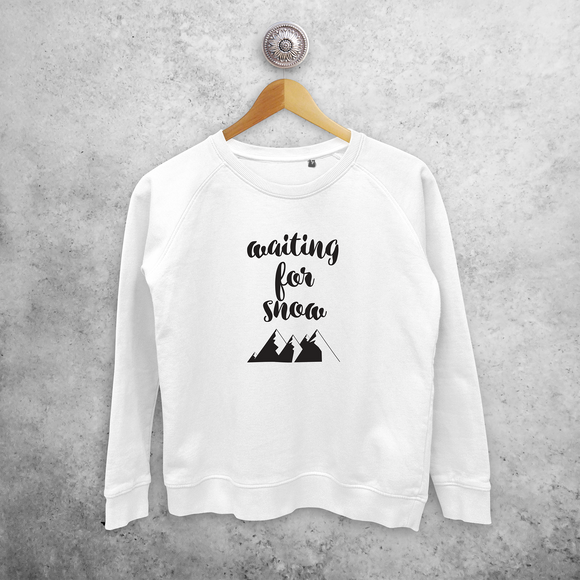 Adult sweater, with ‘Waiting for snow’ print by KMLeon.