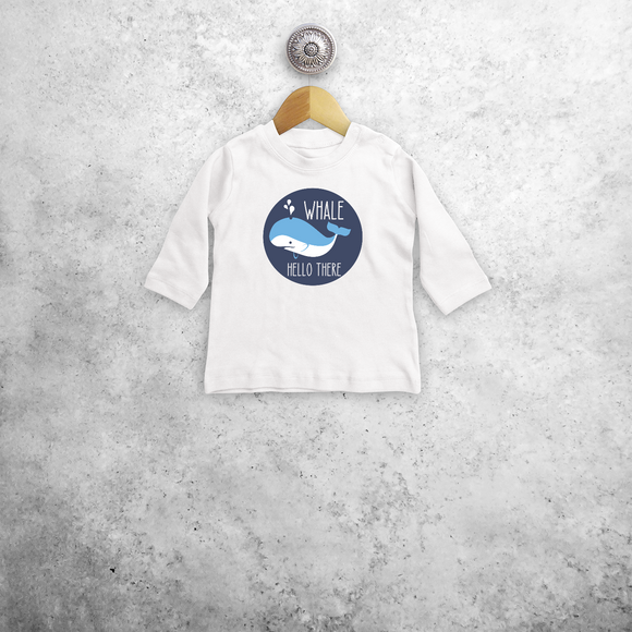 Whale hello there' baby shirt met lange mouwen