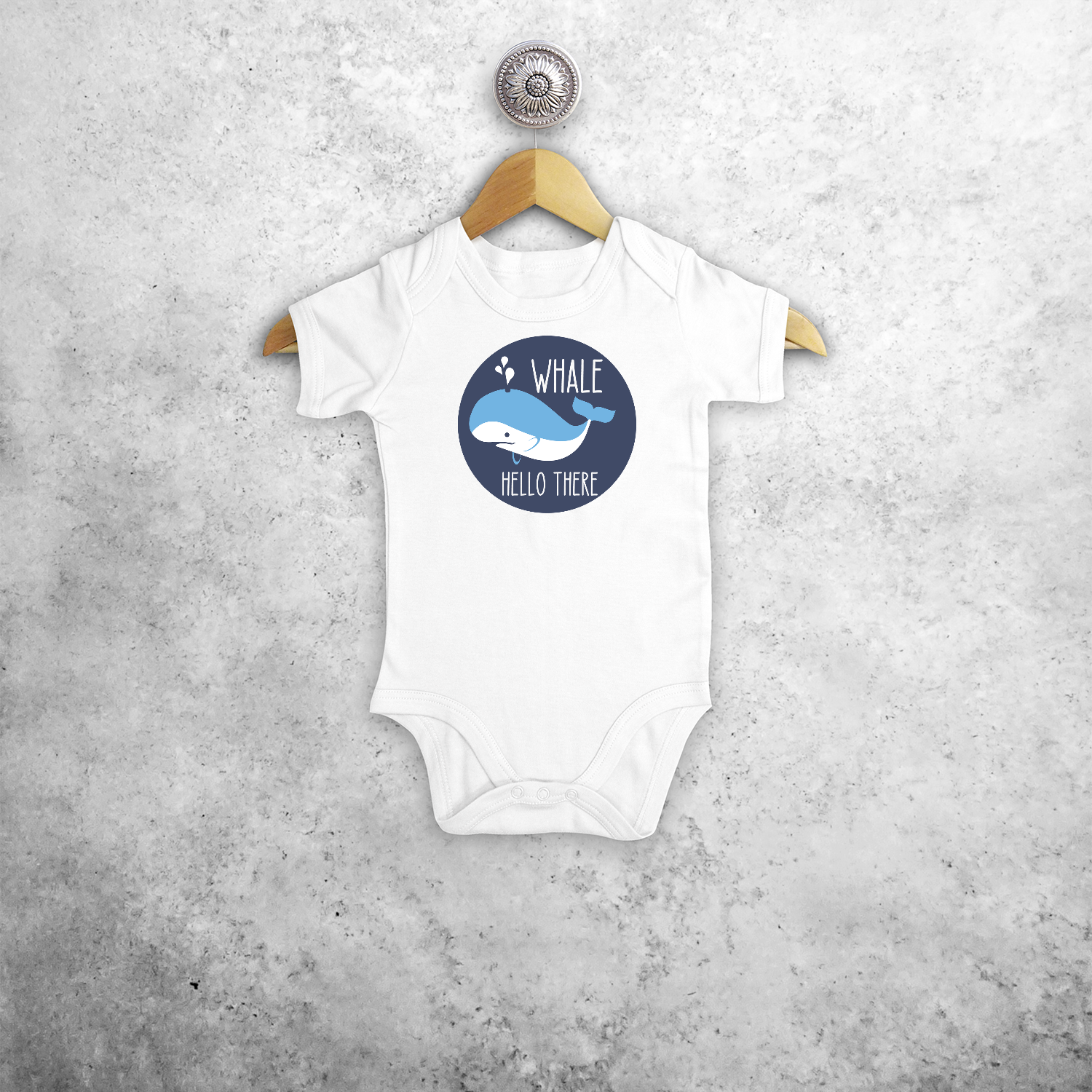 'Whale hello there' baby shortsleeve bodysuit