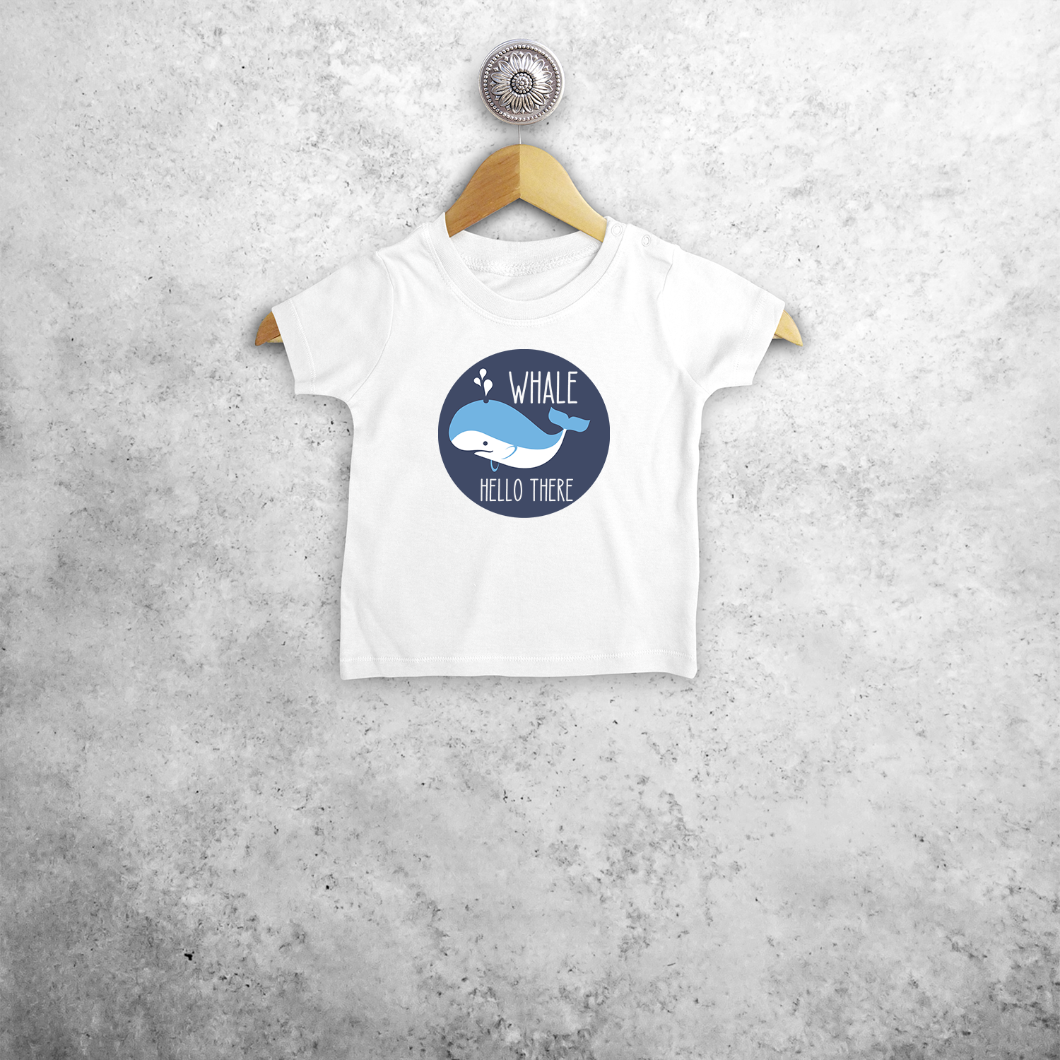 'Whale hello there' baby shortsleeve shirt