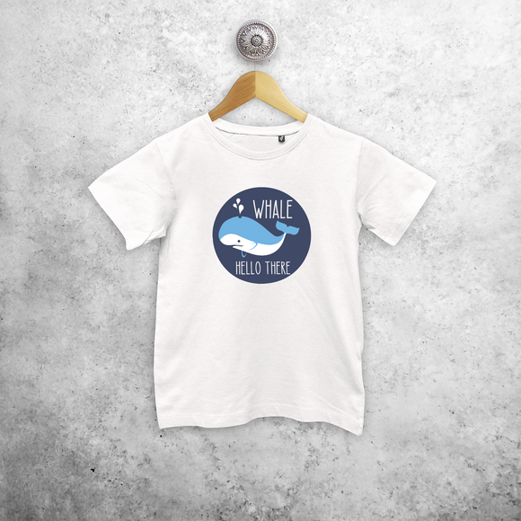 'Whale hello there' kind shirt met korte mouwen