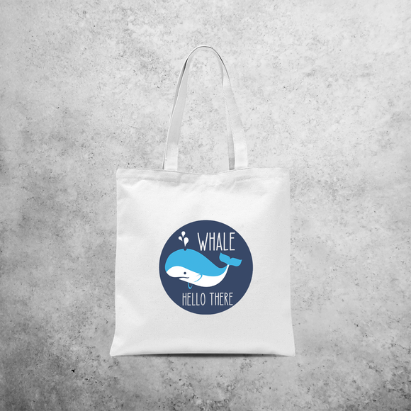 'Whale hello there' tote bag