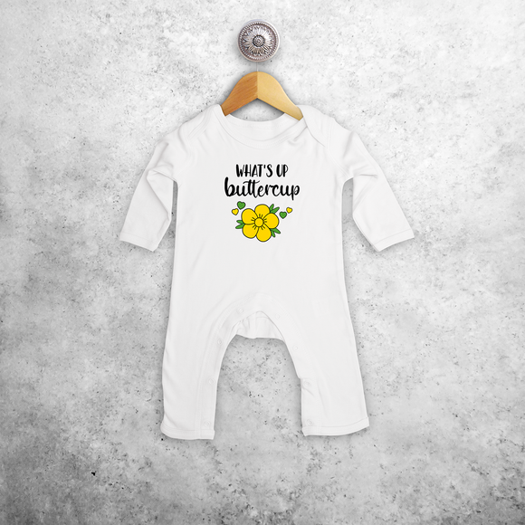 'What's up buttercup' baby romper