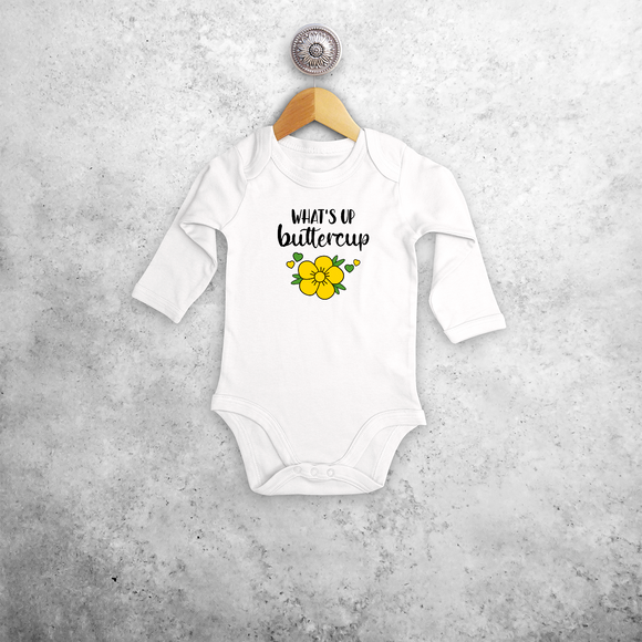'What's up buttercup' baby longsleeve bodysuit