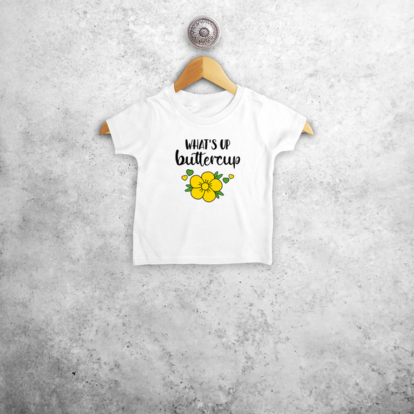'What's up buttercup' baby shortsleeve shirt