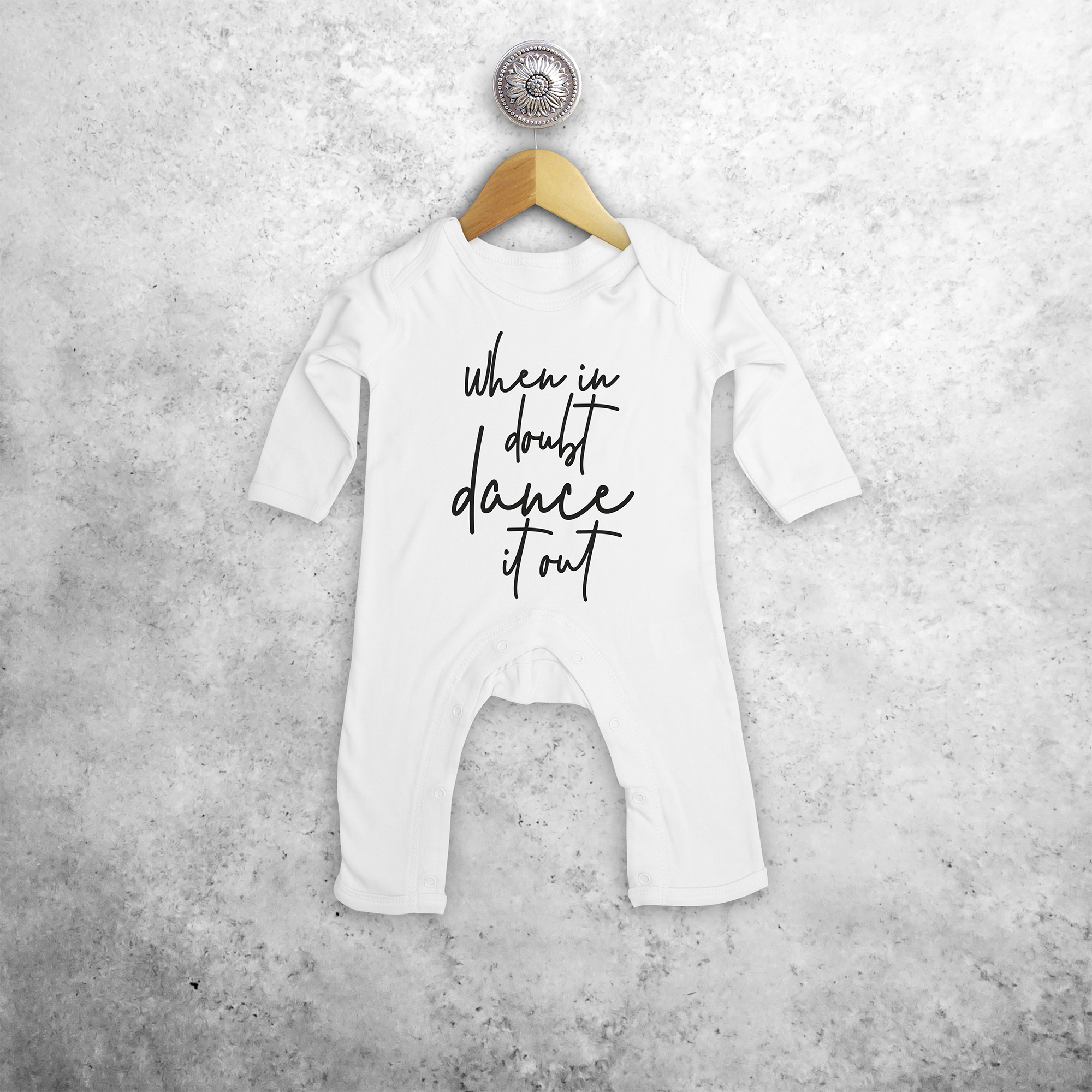 'When in doubt dance it out' baby romper