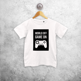 ‘World off – Game on’ kind shirt met korte mouwen