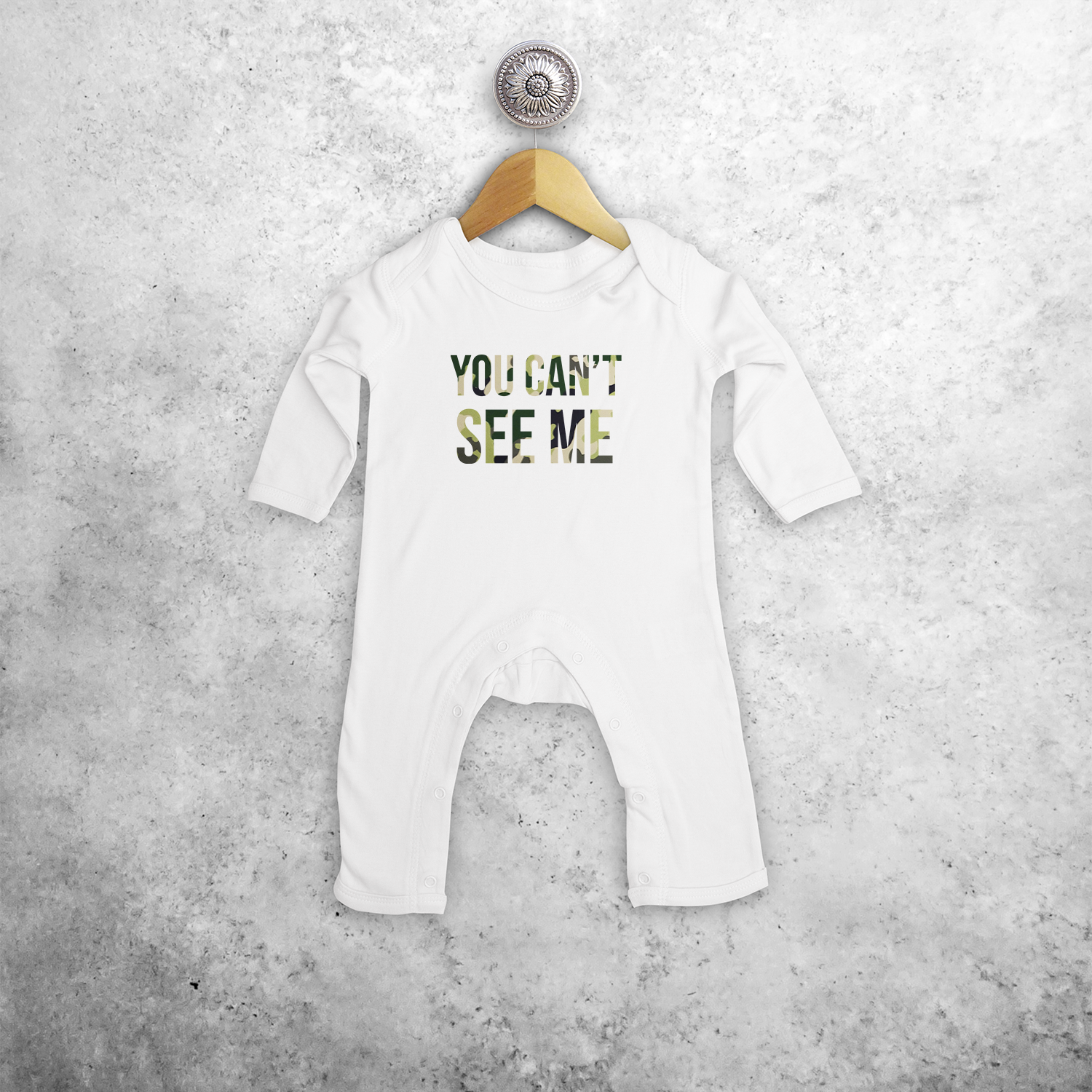 'You can't see me' baby romper