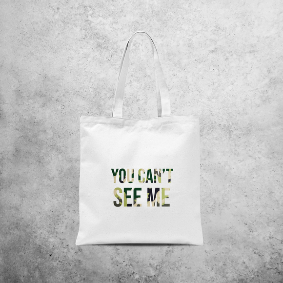'You can't see me' tote bag