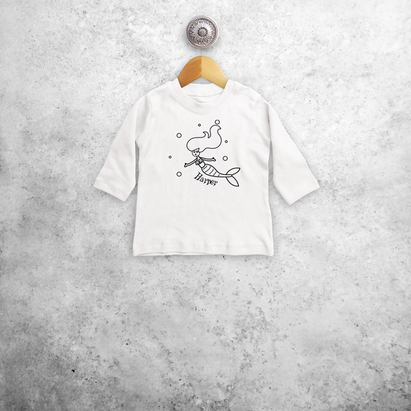Zeemeermin baby shirt met lange mouwen